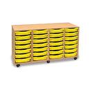 Monarch shallow tray storage unit - 28 trays (4 x 7) beech