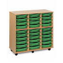 Monarch shallow tray storage unit - 30 trays (3 x 10) beech