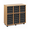 Monarch shallow tray storage unit - 30 trays (3 x 10) beech