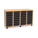 Monarch shallow tray storage unit - 32 trays (4 x 8) beech