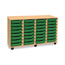 Monarch shallow tray storage unit - 32 trays (4 x 8) beech
