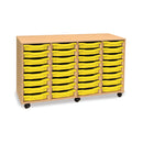 Monarch shallow tray storage unit - 32 trays (4 x 8) beech