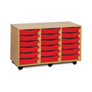 Monarch shallow tray storage unit - 18 trays (3 x 6) beech