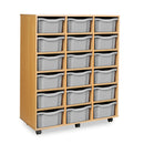 Monarch 18 double tray storage unit (3 x 6) - Light grey