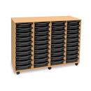 Monarch shallow tray storage unit - 40 trays (4 x 10) beech