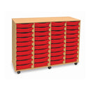 Monarch shallow tray storage unit - 40 trays (4 x 10) beech