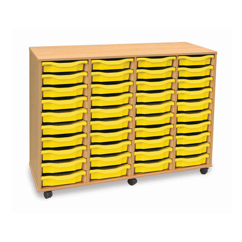 Monarch shallow tray storage unit - 40 trays (4 x 10) beech