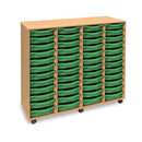 Monarch shallow tray storage unit - 48 trays (4 x 12) beech