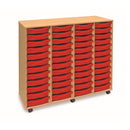 Monarch shallow tray storage unit - 48 trays (4 x 12) beech