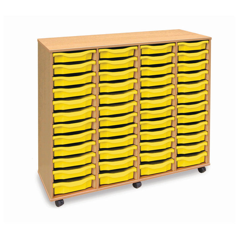 Monarch shallow tray storage unit - 48 trays (4 x 12) beech