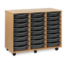 Monarch shallow tray storage unit - 24 trays (3 x 8) beech