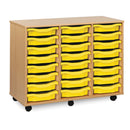Monarch shallow tray storage unit - 24 trays (3 x 8) beech
