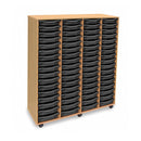Monarch shallow tray storage unit - 64 trays (4 x 16) beech