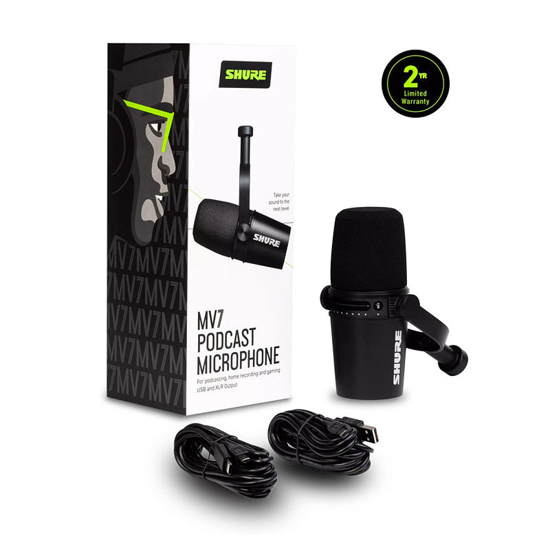 Shure MV7 podcast microphone - Black