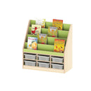 6 Compartment Book Storage & 6 Clear Trays, PASTEL STORAGE RANGE, Green, Each