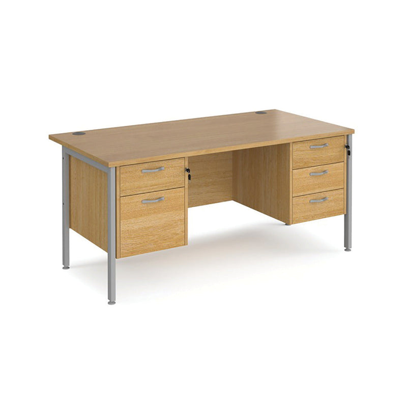 4 Personal And 1 Filing Drawer, Standard - 800mm depth , BENCH DESKS, Oak