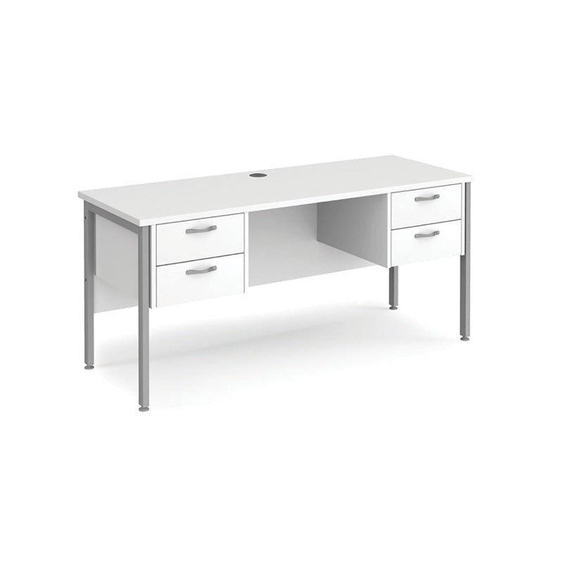 1600mm width, Slimline - 600mm depth, BENCH DESKS, Beech, 4 Drawer