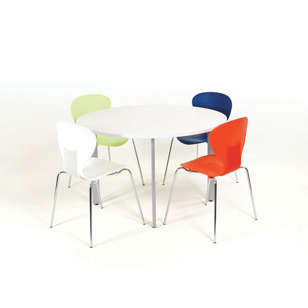 POLYPROPYLENE SHELL, CHAIRS, STANDARD TABLES, White