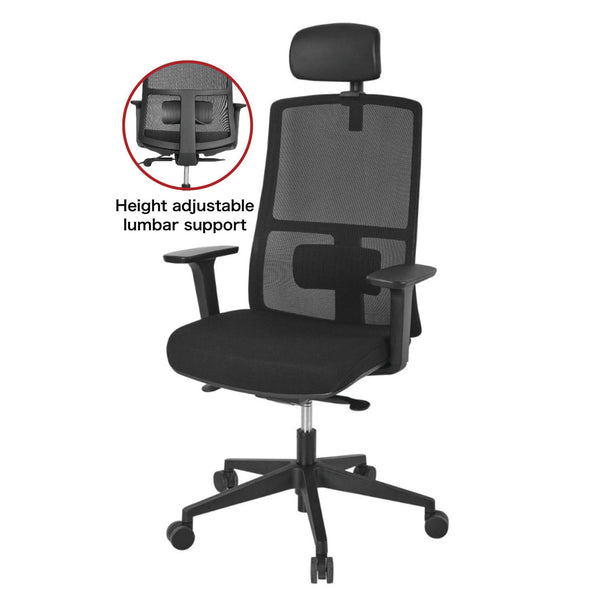 HIGH BACK MESH CHAIR WITH OPTIONAL HEADREST, Without Headrest, Belize