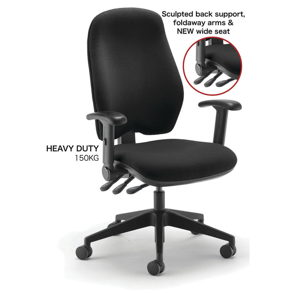 HEAVY DUTY POSTUREPAEDIC CHAIR WITH WIDE SEAT, OPERATOR CHAIRS, Belize