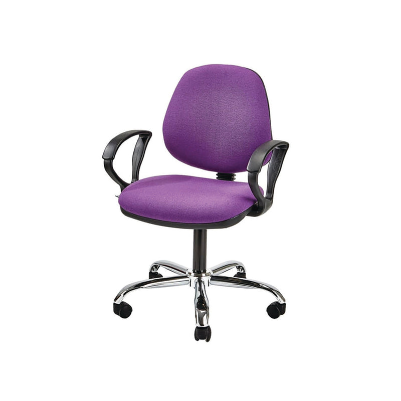 TASK/ OPERATOR CHAIRS, MEDIUM BACK, With Fixed Arms, Ocean