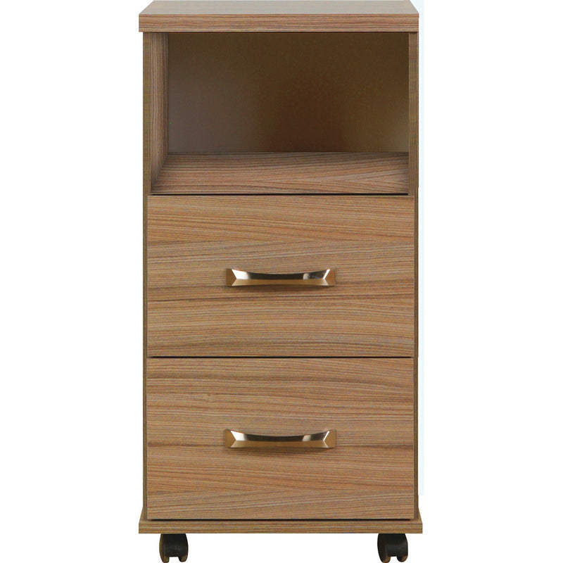 2 Drawer Open Shelf Bedside Table, Cashmere