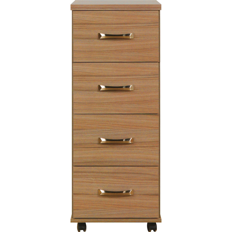 4 Drawer Narrow Chest, Light Oak