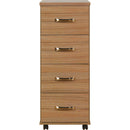 4 Drawer Narrow Chest, Medium Oak