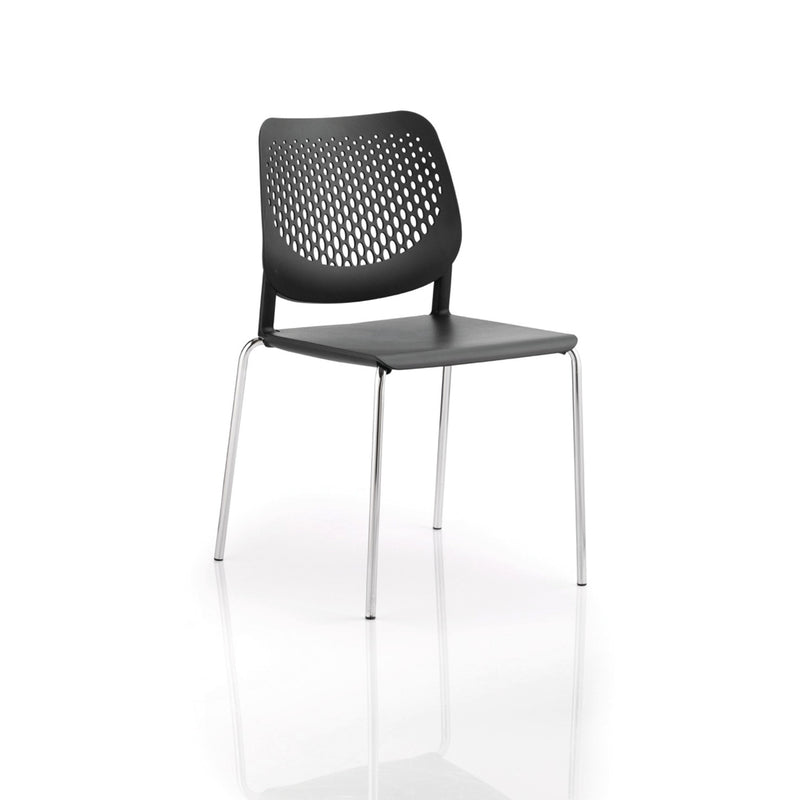 Lof Stk Chair No Arms Black