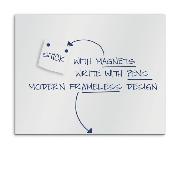 WRITEON FRAMELESS MAGNETIC WHITEBOARDS, 1500 x 1000mm height