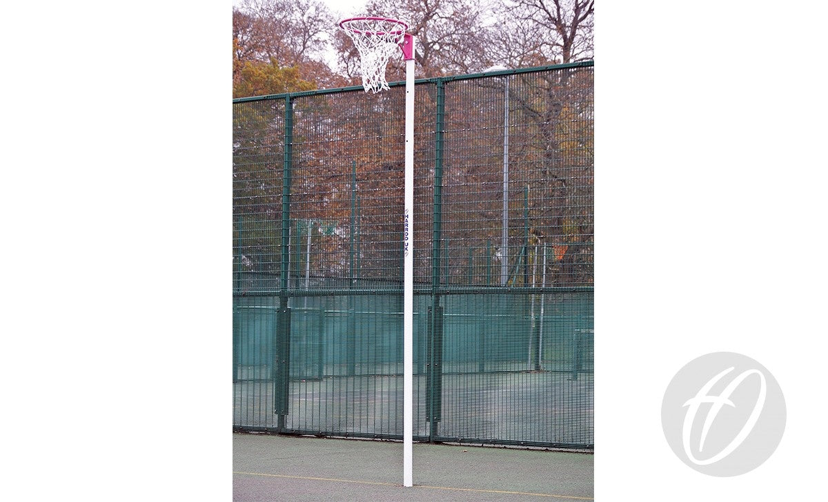 PINK NETBALL POST - SOCKETED 16MM RING