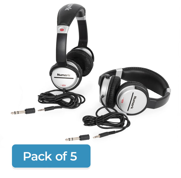 Pack of 5 HF125MINI headphones ‚Äì 3.5mm plug with 6.35mm adaptor set