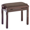 Stagg PBF39 Height adjustable piano stool - Mahogany gloss, with brown velvet seat