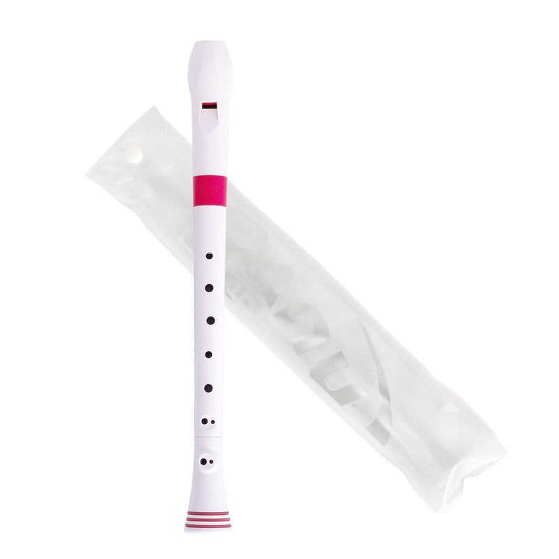 Nuvo N310 descant recorder - White with pink trim