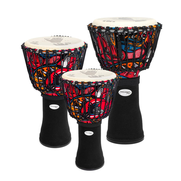 Percussion Plus Slap Djembes - Rope Tuned - 3 Pack