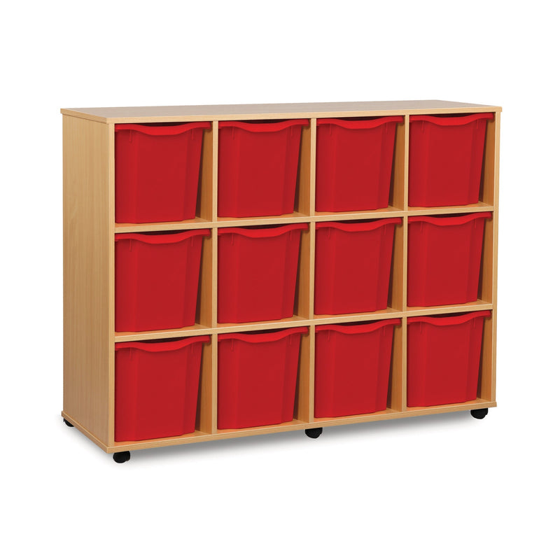 Monarch 12 quad tray storage unit (4 x 3) - Red