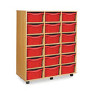 Monarch 18 double tray storage unit (3 x 6) - Red