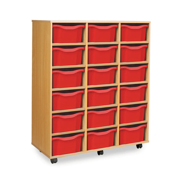 Monarch 18 double tray storage unit (3 x 6) - Red