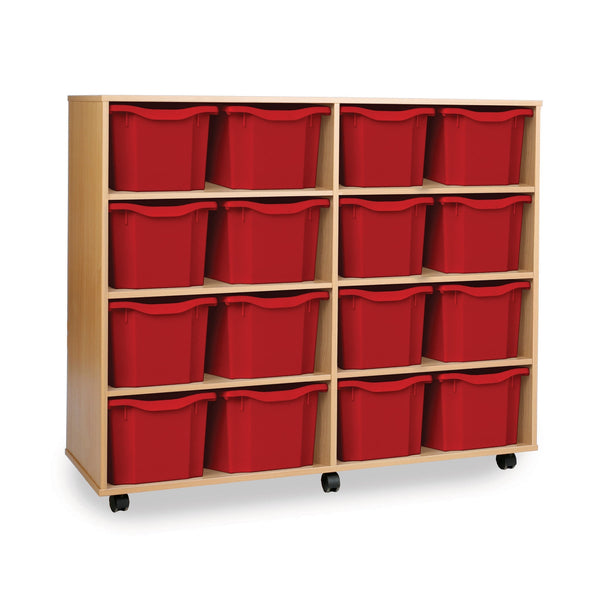 Monarch 16 triple tray storage unit (4 x 4) - Red