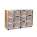 Monarch 12 triple tray storage unit (4 x 3) - Transparent