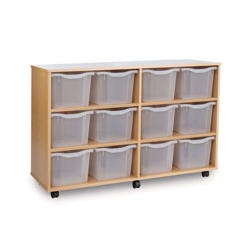 Monarch 12 triple tray storage unit (4 x 3) - Transparent