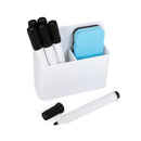 Magnetic whiteboard pen holder with 6x dry-wipe pens & magnetic eraser
