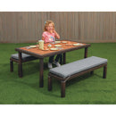 Outdoor Wicker Table And Bench Set