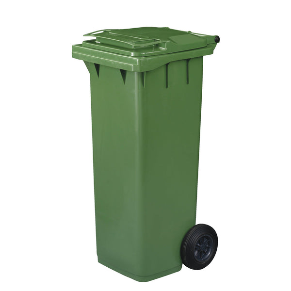 Wheeled 140L Plastic Bins, Green, 140l, Each