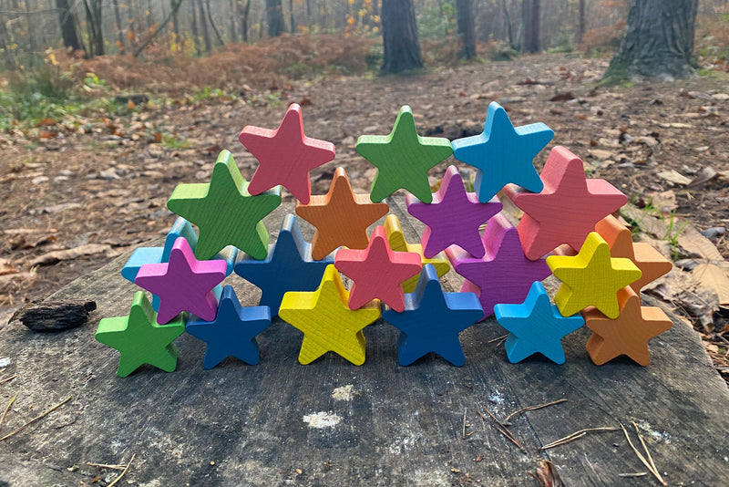 Rainbow Wooden Stars