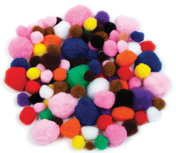 Assorted Pom Poms pk 100