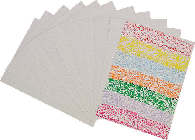 A4 White Embossed Card pk 50