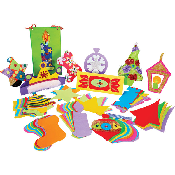 Jumbo Festive Paper Shapes pk 100