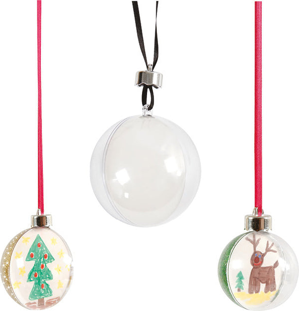 Plastic Baubles pk 8