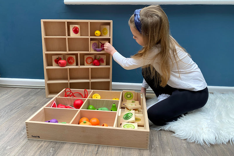 Wooden Sorting Tray - 14 Way